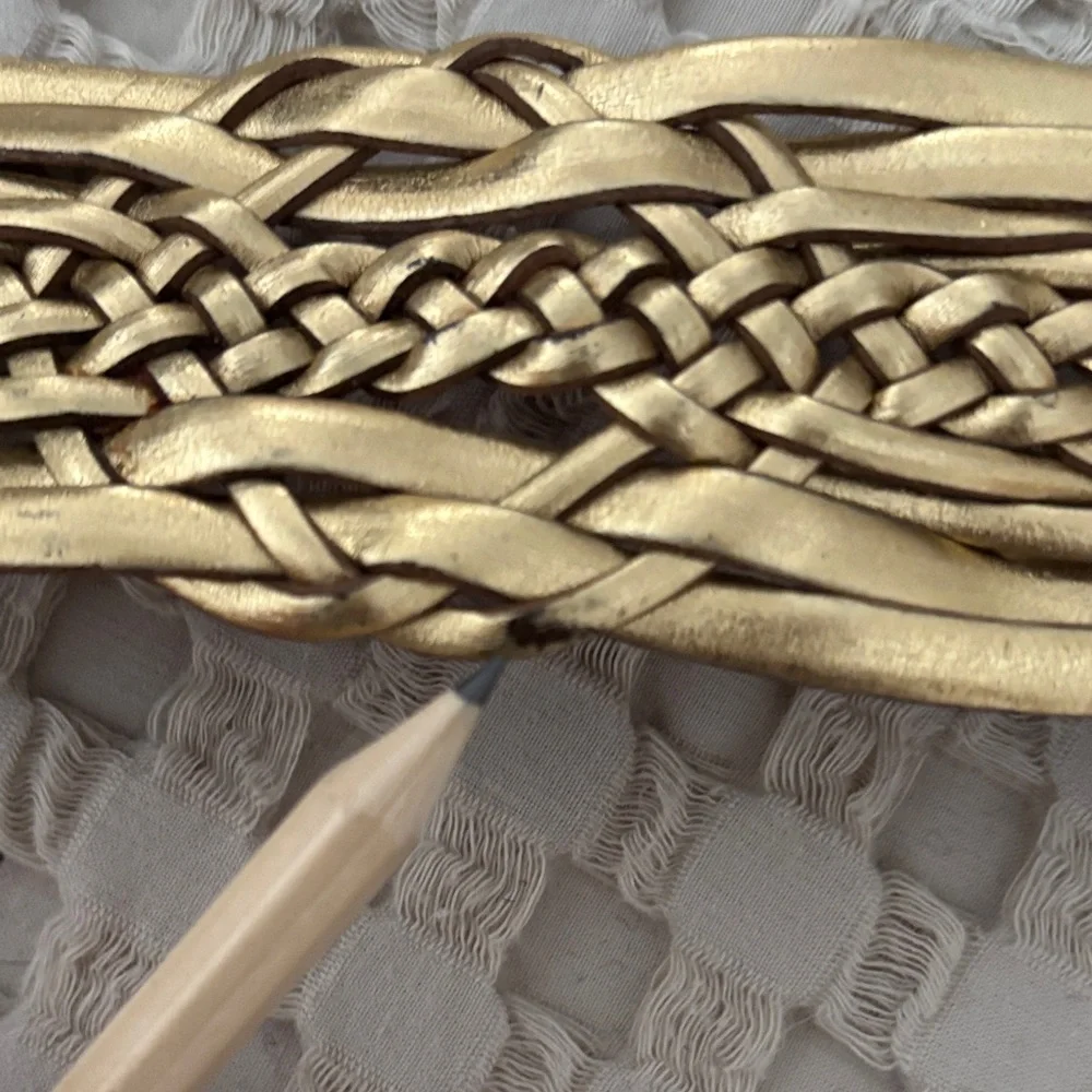 NWT Nine West Gold Tone Metallic Woven Belt with Decorative Buckle Size L/XL - Picture 11 of 16